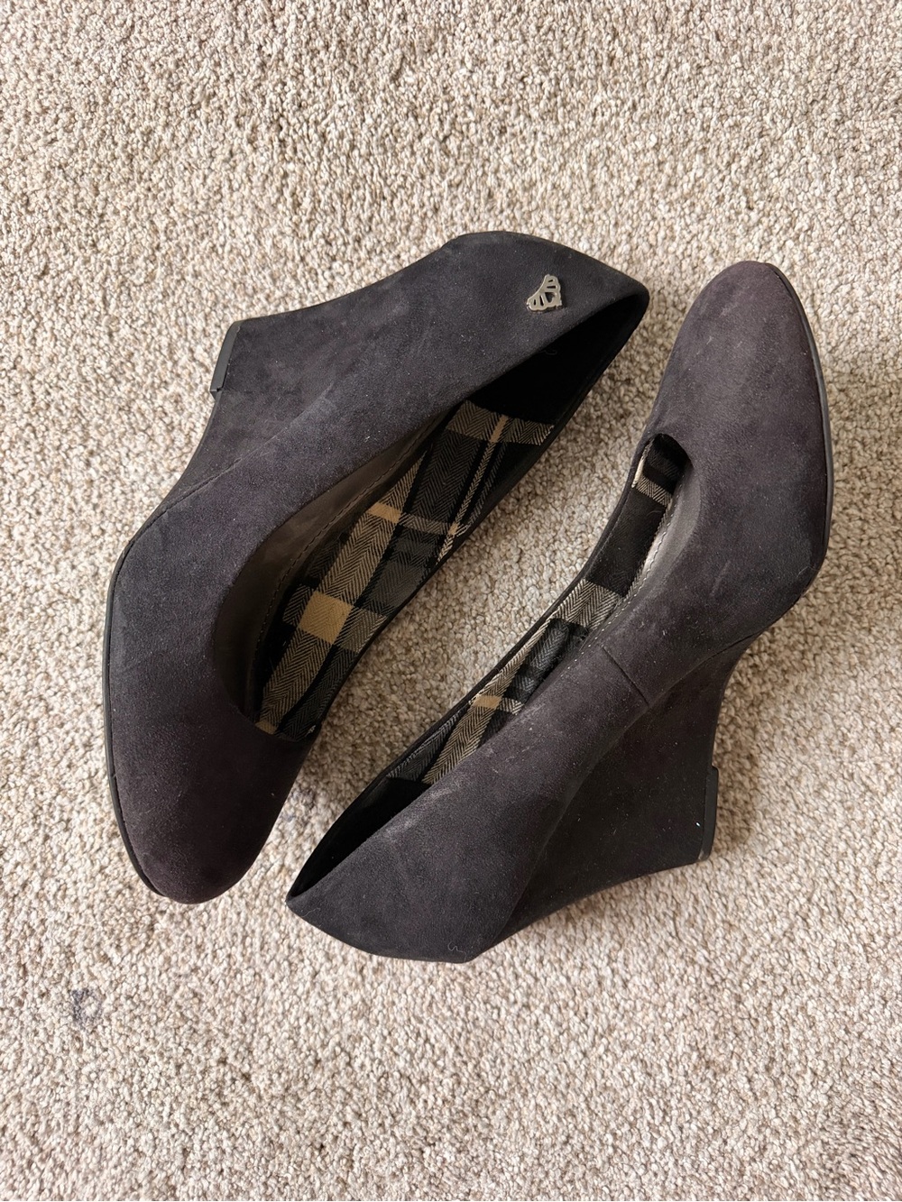 Fergalicious Black Suede Wedge Pumps - Women